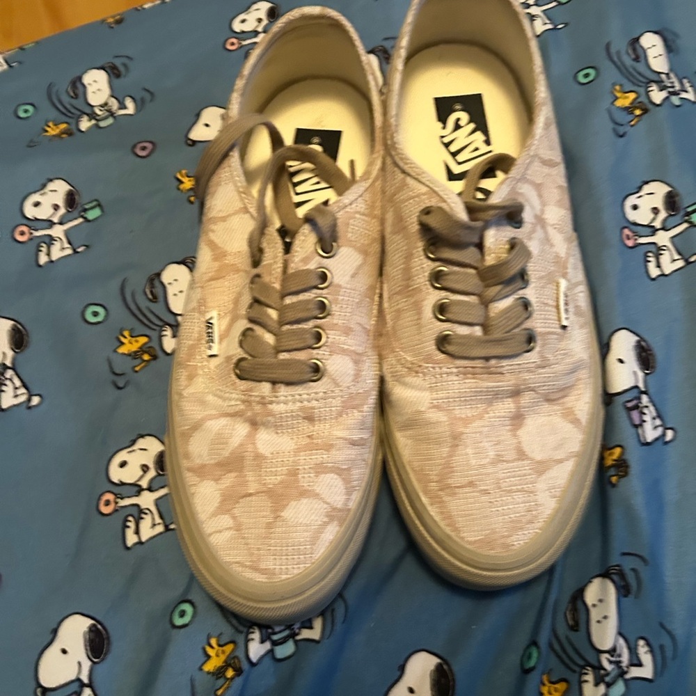 Vans Beige Patterned Sneakers